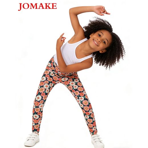 JOMAKE 2-9Y Leggings pour enfants, respirants, imprimés de marguerites sur toute la surface - image 2