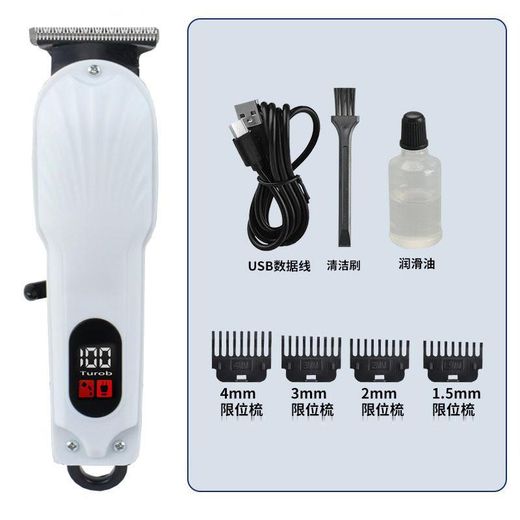Generic Smart Rechargeable Hair Trimmer/Shaving Machine comes with Shaver, Oil bottle ,Brush ,Charging cable & User Guide-Black - image 3