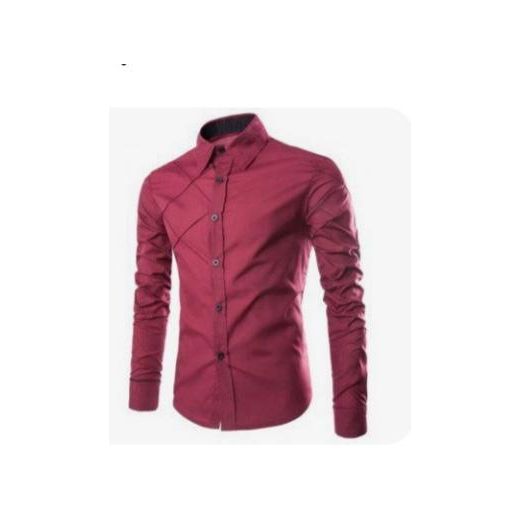 STUDIO Chemise Homme Manches Rouge Bordeaux