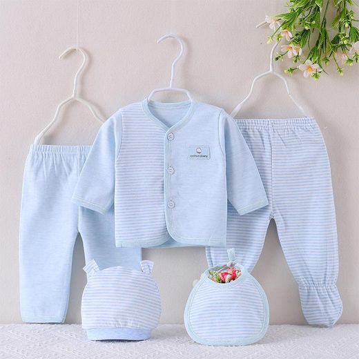 (0 à 3 mois) Ensemble bébé de cinq pièces pour vêtements d'automne et pantalon long