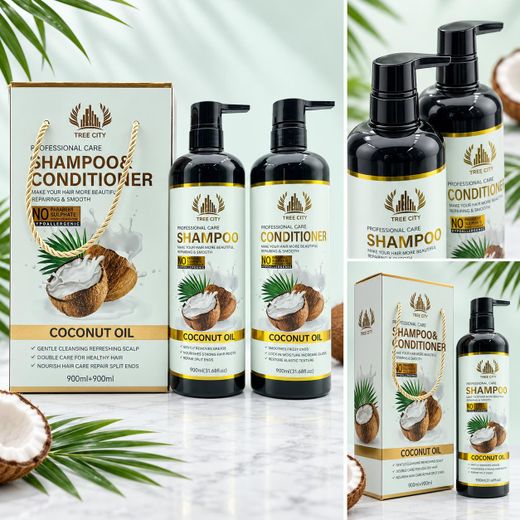 Generic  Kit de 2 shampooing et après-shampooing à l’huile de coco - image 2