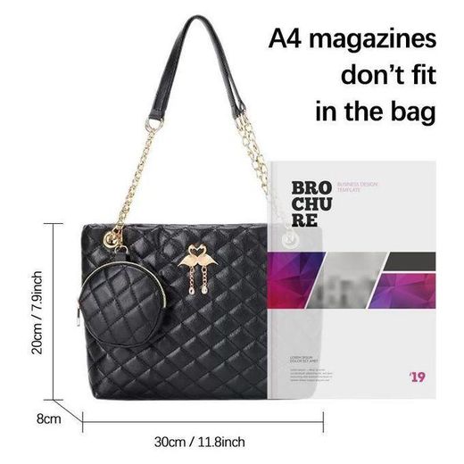 Fashion Sac à main noir pour dames sac à pièce sac à décoration en métal Swan sac fourre-tout petit et moyen 04 - image 2