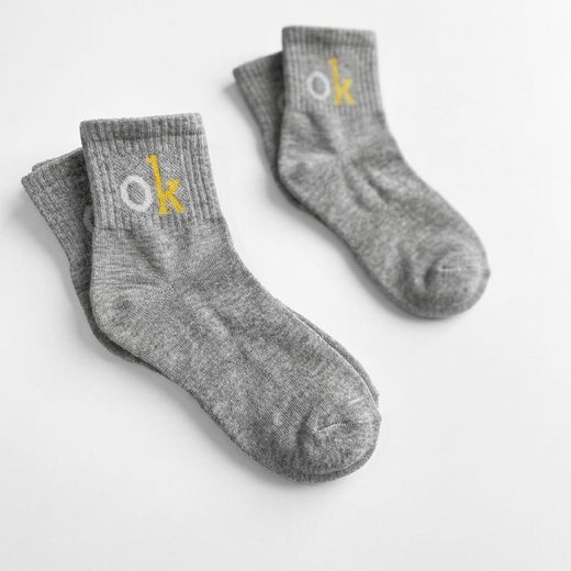 Fashion Lot de 3 Paires de Chaussettes Hautes en coton Mixte (Homme & Femme) - Blanc, Gris et Noir. - image 4