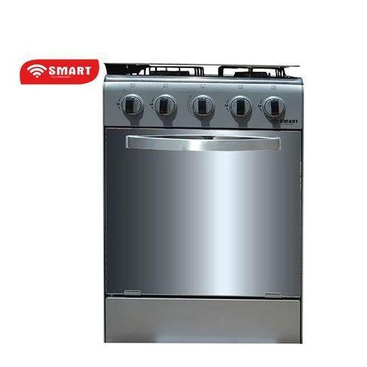 Smart TECHNOLOGY Cuisinière - Gaz 4 Feux Avec Four STC-5050S - Inox/Gris