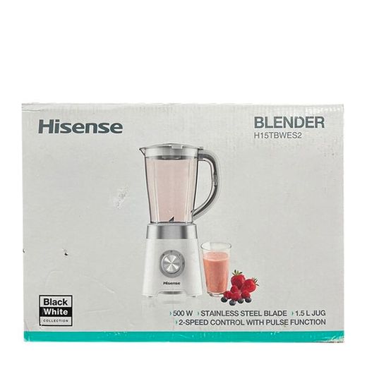 Hisense Mixeur Blender -H15Tbwes2A - 1.5 Lit/Avec Bol/Lame En Acier Inox./Moteur Blanc/2 Vitesses/500W/2Pc/C - image 3