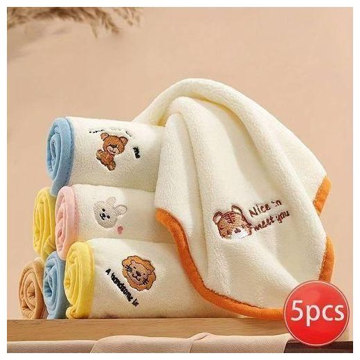 Generic 5pcs Serviette Douce Pour Bébé, Bavoir, Mouchoir Multifonction, Serviette Carrée - image 2