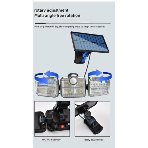 Generic Lampe  extérieure pliable à 3 têtes avec 122 LED, étanche pour usage extérieur - image 3