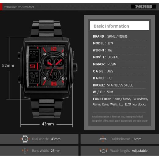 Fashion Montre numérique rouge - image 3