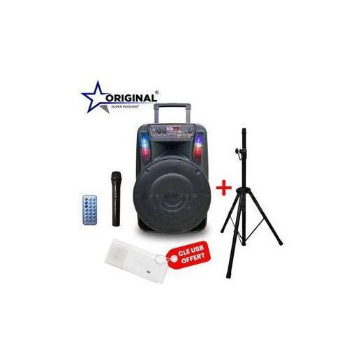 Original Super Power  Haut-parleur Multimédia + 1 Micro + 1 Télécommande + Trépied