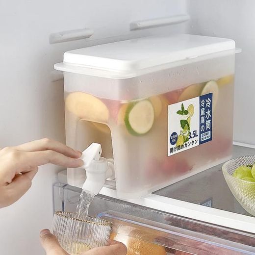 Generic Distributeur de jus , boisson avec Robinet/Distributeur d'eau glacé au réfrigérateur ou sur la table/couleur blanche