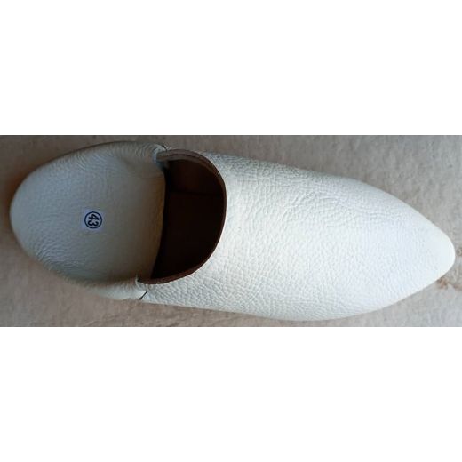 Babouche En Cuir - Blanc