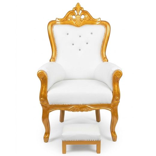 Fauteuil Trône Royal "Baroque" avec Repose-Pieds