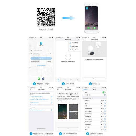 Generic Caméra Ampoule 1MP + 1MP, Double Objectif, Vision Nocturne Couleur, Sécurité De La Maison Intelligente, Caméra Intérieure WIFI Sans Fil - image 2