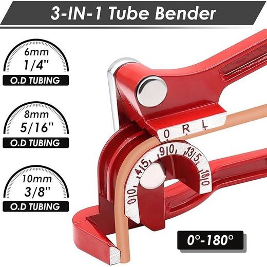 Generic Cintreuse manuelle 3-en-1 à 180 degrés pour tubes en cuivre, laiton, aluminium et acier fin (1/4", 5/16" et 3/8") - image 3