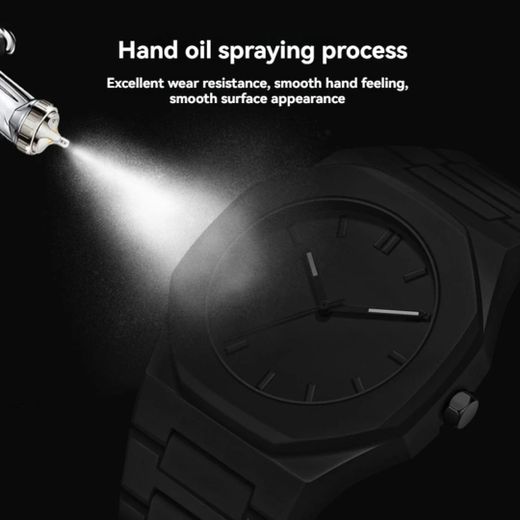 Generic Montre Homme Noir Mat – Cadran Minimaliste Silicone - image 4
