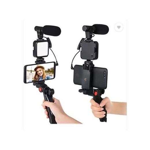 Generic Kit De Création Vidéo, Live AY-49 Avec Lumière Caméra De Vlogging Et Micro, Kit Trépied BH