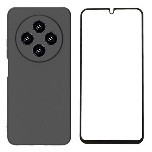 Coque en silicone compatible Xiaomi Redmi 14C 4G / Poco C75 avec 2 antichocs - Noir