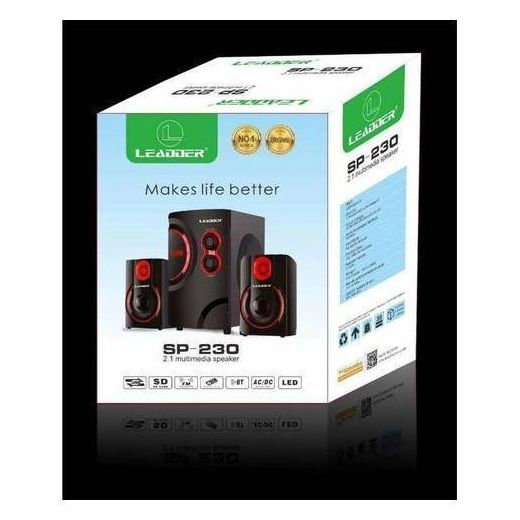 Leader Mini Chaine Woofer SP-230 Ultra Performante - Rouge/Noir - image 2