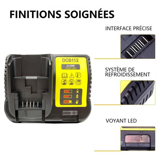 Generic Compatible avec les chargeurs de batterie Dewalt - image 4