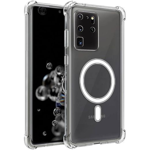 Coque Transparente Magsafe Compatible Samsung Galaxy S20 Ultra Avec 1Antichoc- Transparent