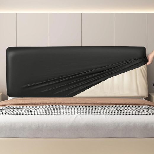 Generic PU Leather Elastic Bed Headboard Cover Dustproof Waterproof and Oil-proof Leather Bed Headboard Cover