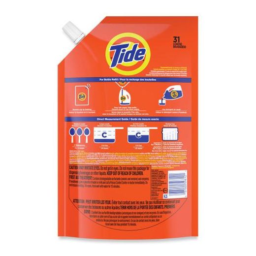Tide Poche HE Détergent liquide pour lessive, odeur d'origine de la marée, 1,33 L - image 2