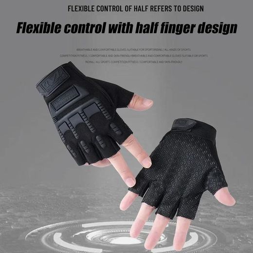 Generic 1 Paire de Gants Universels Protectifs Mi-Doigts Nouveaux pour l'Entraînement, le Fitness, le Cyclisme Anti-dérapant, Respirants et Durables pour Voyage en Extérieur - image 3