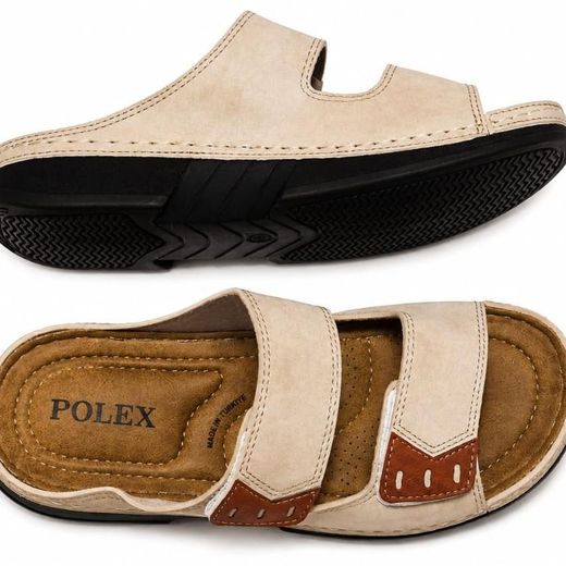 No Sandales Polex Orthopédique de Turquie en Simili Cuir à pression pour homme - Beige - image 2