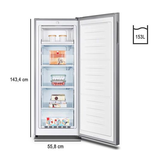 Hisense Congélateur Vertical - 5 Tiroirs - Silver - 153 L- A+ - Garantie 12 Mois