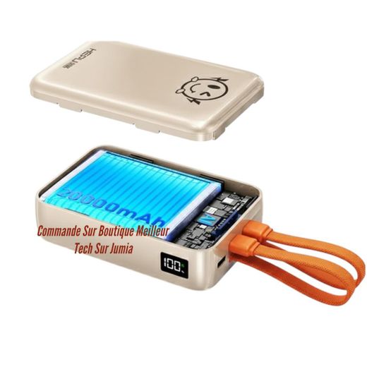 Hepu Power Bank 30000mAh HP-A36 Beige - 22W Charge Ultra Rapide - Bonne Qualité - IPhone Samsung Xiaomi Tecno Etc - image 2