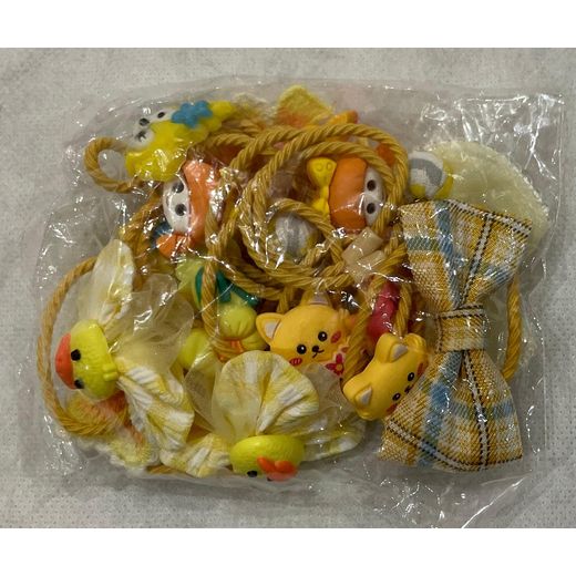 Generic Lot de 19élastiques/chouchous pour enfant - Style Jaune Kawaii - image 2