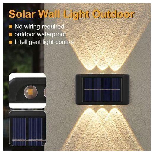 Generic Lumière murale solaire à double tête 6 LED pour jardin, patio, clôture, étanche IP65