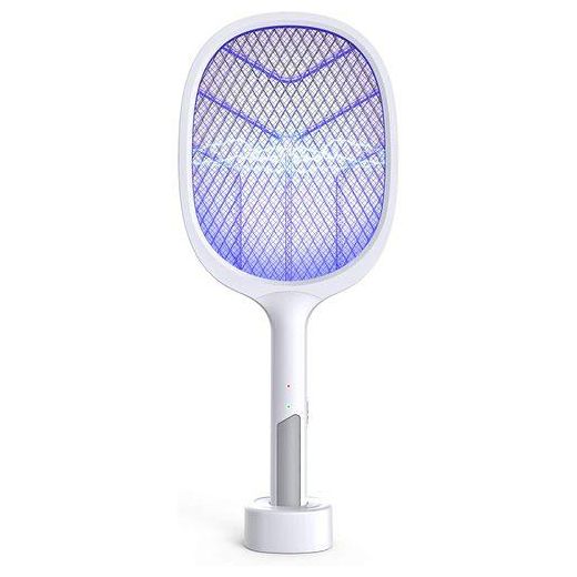 Generic Raquette Anti-Mouches Et Moustiques Électrique, Avec Lampe LED Rechargeable Par USB Pour Piéger Les Insectes Pendant L'Été, 3000V - image 2