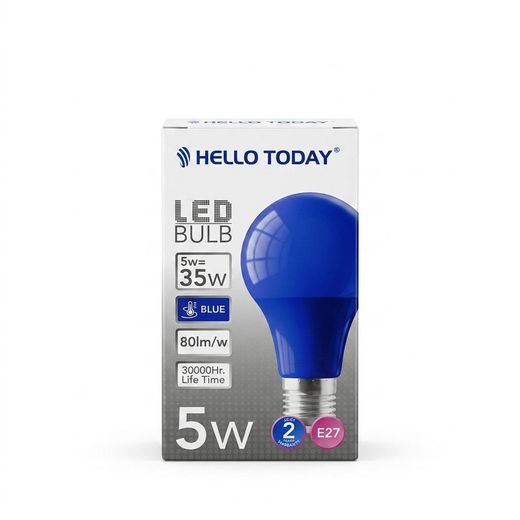 Generic Ampoule LED 5W Couleur Bleue – Ambiance Déco, Économique & Longue Durée – Culot E27 – Marque HELLO TODAY - image 2