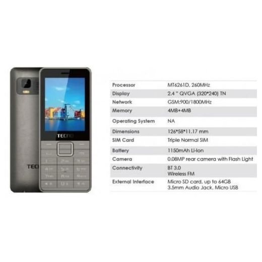 Tecno Telephone T402 - 3 SIM - Noir - image 2