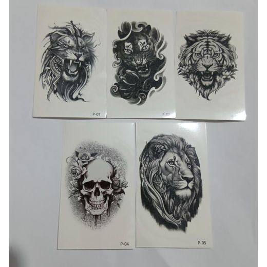 5 Autocollants de Tatouage Semi-permanent