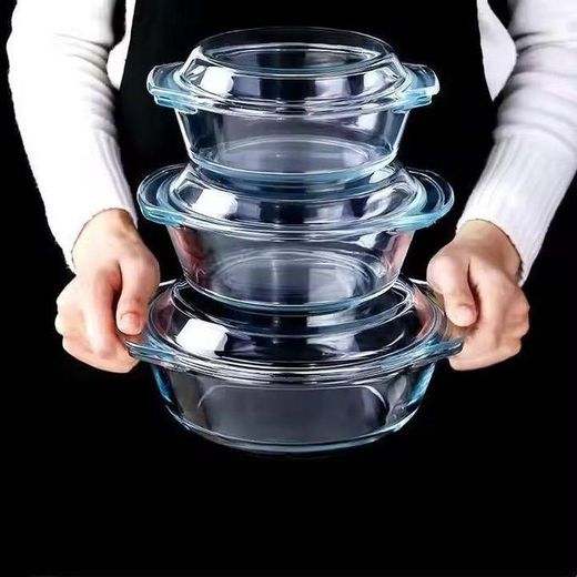 Generic Best Soupière 3 pièces en verre 0.7L 1L 1.5L