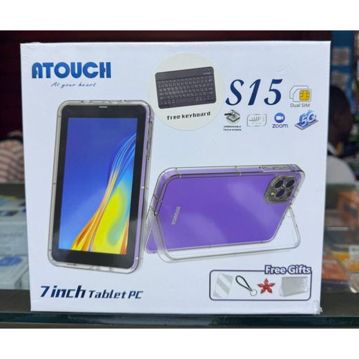 Atouch S15 - Tablette Educative 5G  Dual SIM  Dernière Génération  (8GB RAM / 256GB ROM)  Ecran 7 pouces ANDROID 14.0 
