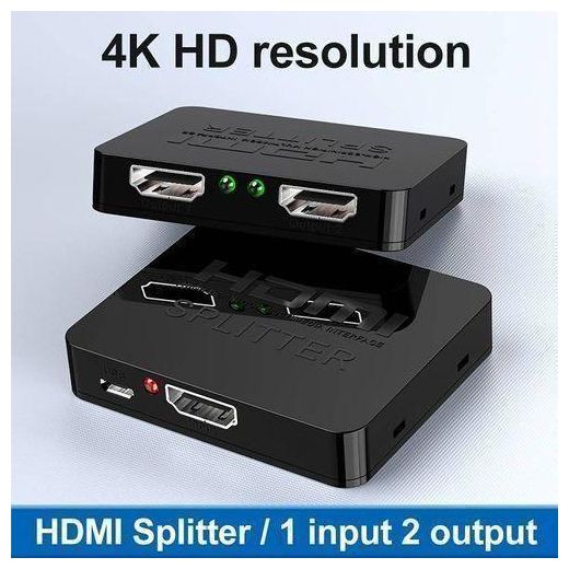 Generic Répartiteur/adaptateur HDMI, Répartiteur Vidéo HD 1080P 4K, Amplificateur Pour PC, PS3, Xbox - Noir