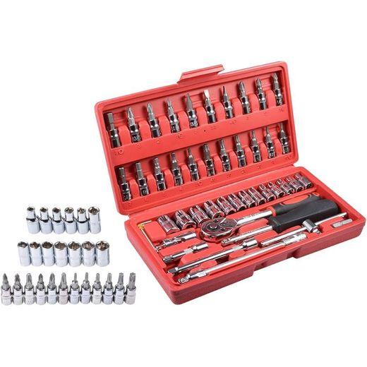 Generic Lot de 46 clés à douilles a cliquet avec coffre de rangement - image 4