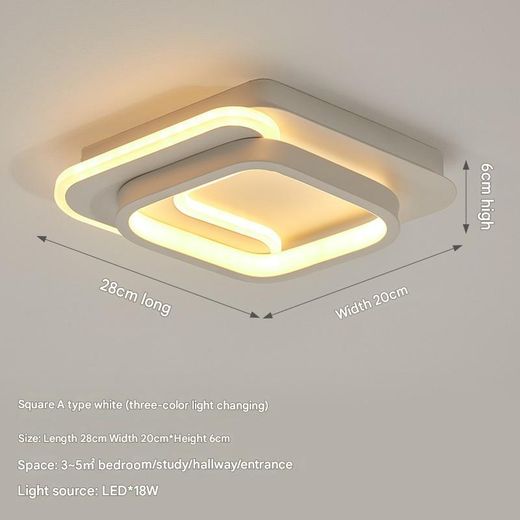 Generic Plafonnier LED carré style moderne pour couloir plafond, balcon, chambre, salon, lumière à trois couleurs changeantes - Or
