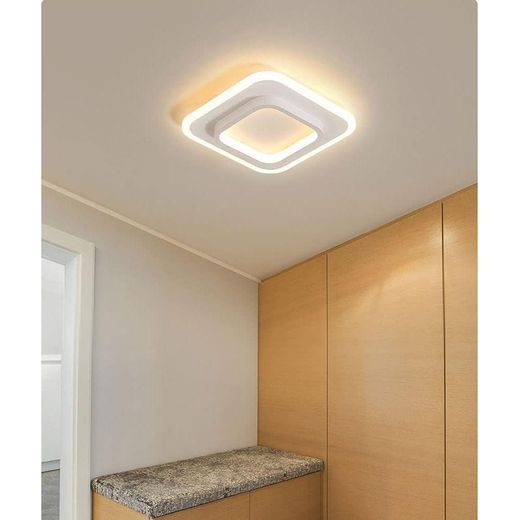 Generic Plafonnier LED carré style moderne pour couloir plafond, balcon, chambre, salon, lumière à trois couleurs changeantes - Or - image 2