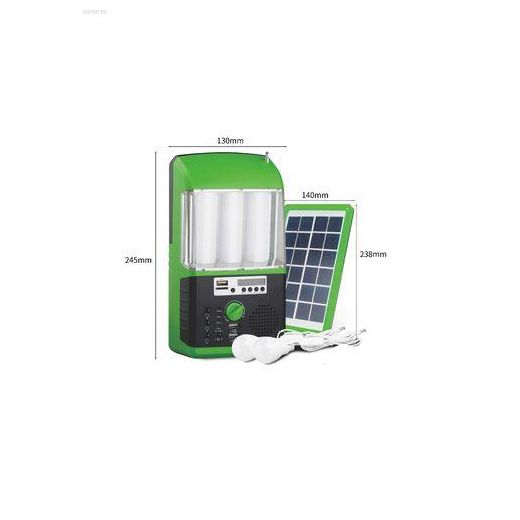 Kit Solaire 2 Ampoules+lecteur USB,Radio+ Chargeur Téléphone