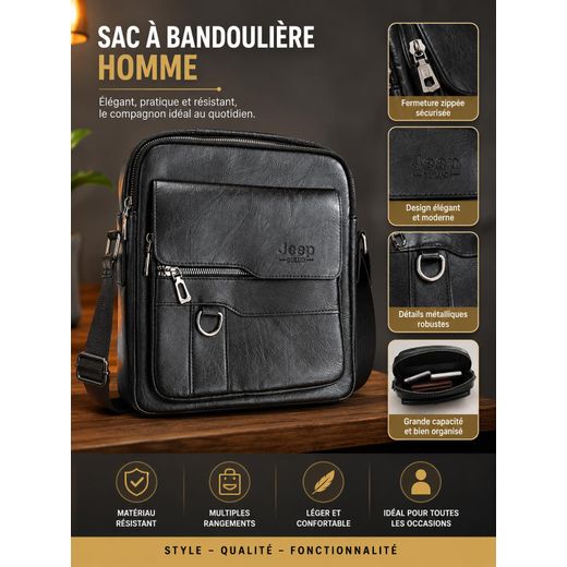  Sac à bandoulière pour tablette, sac de travail pour homme, en cuir PU, sac à main rétro avec bandoulière réglable pour voyage