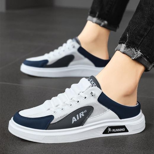 Banagat Chaussures ouvertes pour homme, mocassins mi-casual, slip-ons palm, sandales pantoufles, noir