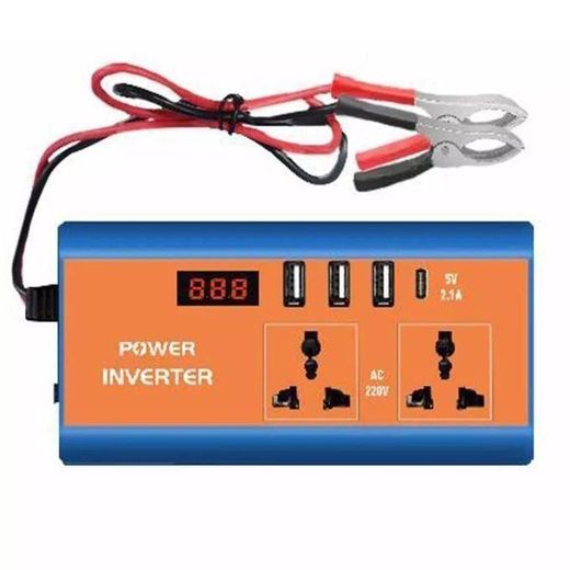 Generic NOUVEAU Onduleur De 200W, CHARGEUR USB ET TYPE C Qui Convertit Le Courant Continu (DC) 12V De La Batterie SOLAIRE , De Voiture Ou Du Bateau En Courant Alternatif (AC) 220V - image 2
