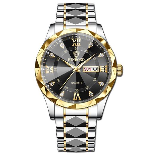 BINBOND Montre à bracelet en acier pour hommes avec lumière nocturne étanche et verre anti-chute - image 4