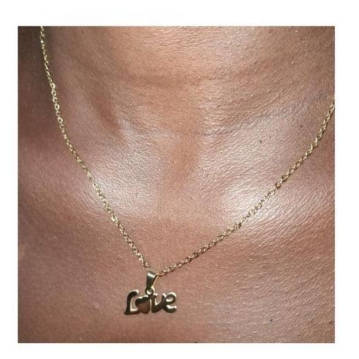 Bijoutique Ensemble Chaîne Et Boucle D'oreilles En Acier Inoxydable  Love