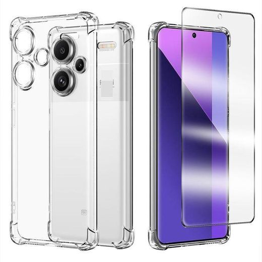 2 Coques Transparente Compatible Redmi Note 13 Pro Plus + 1 Antichoc - Transparent