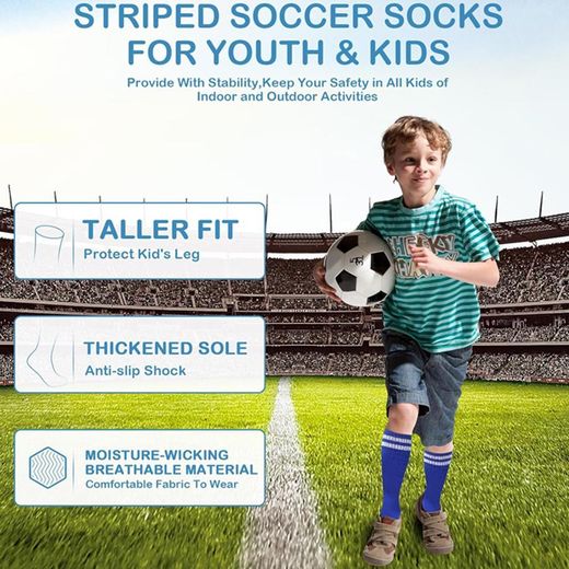 Generic Chaussettes de Football pour Enfants, Lot de 3 Paires Chaussettes de Sport pour Garçons et Filles de 6 à 13 Ans - image 2